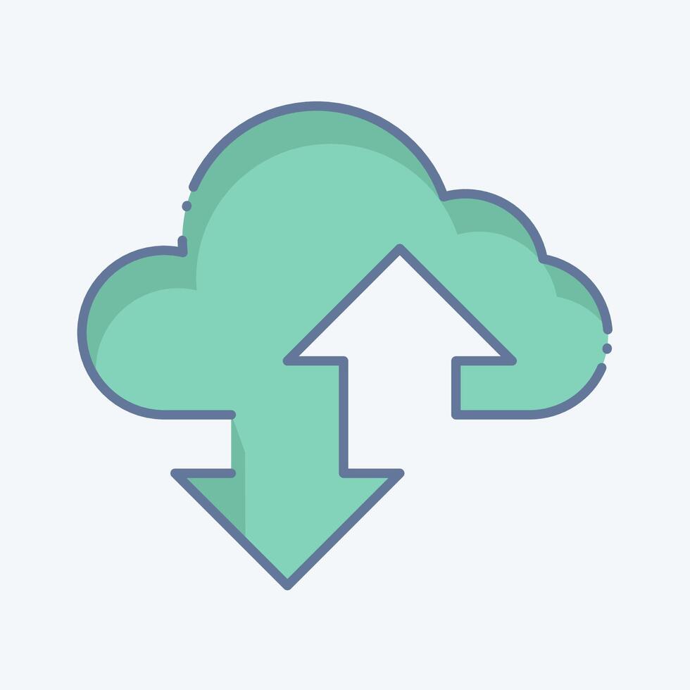 Icon Cloudy. related to Social Network symbol. doodle style. simple design illustration vector