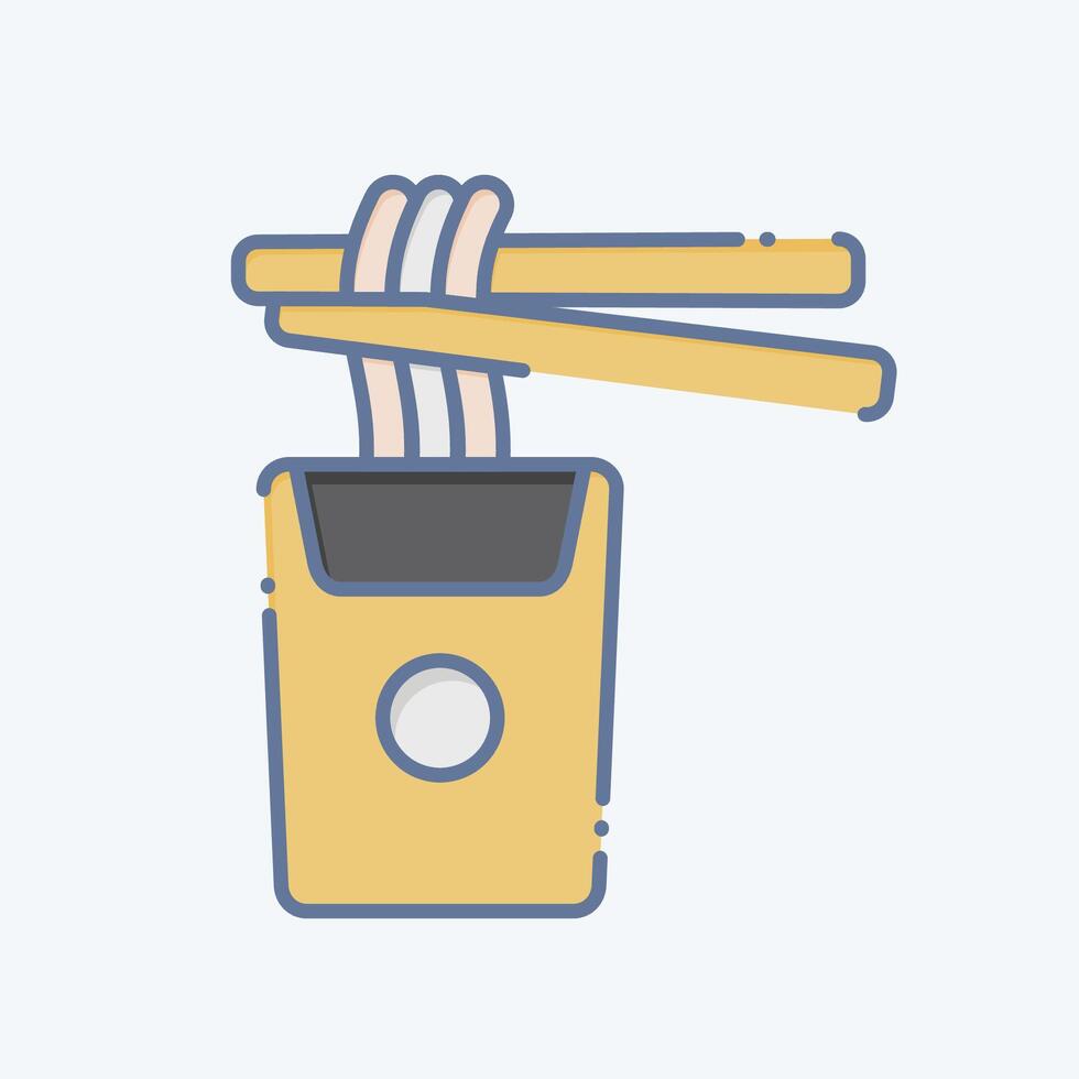 Icon Noodles. related to Japan symbol. doodle style. simple design illustration. vector