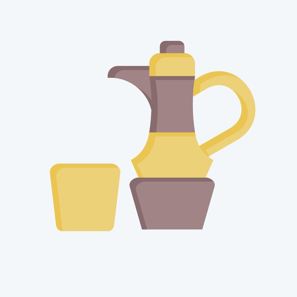 Icon Coffe. related to Qatar symbol. flat style. simple design illustration. vector