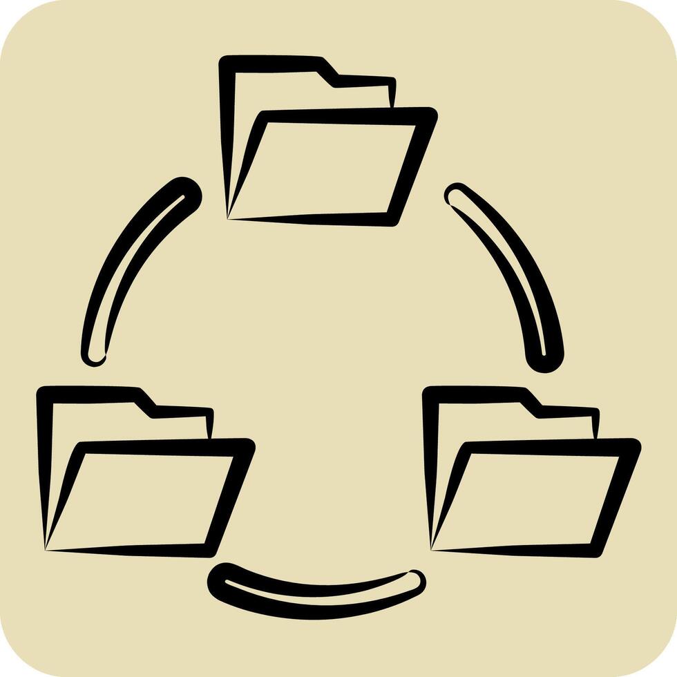 Icon Transfer 2. related to Social Network symbol. hand drawn style. simple design illustration vector