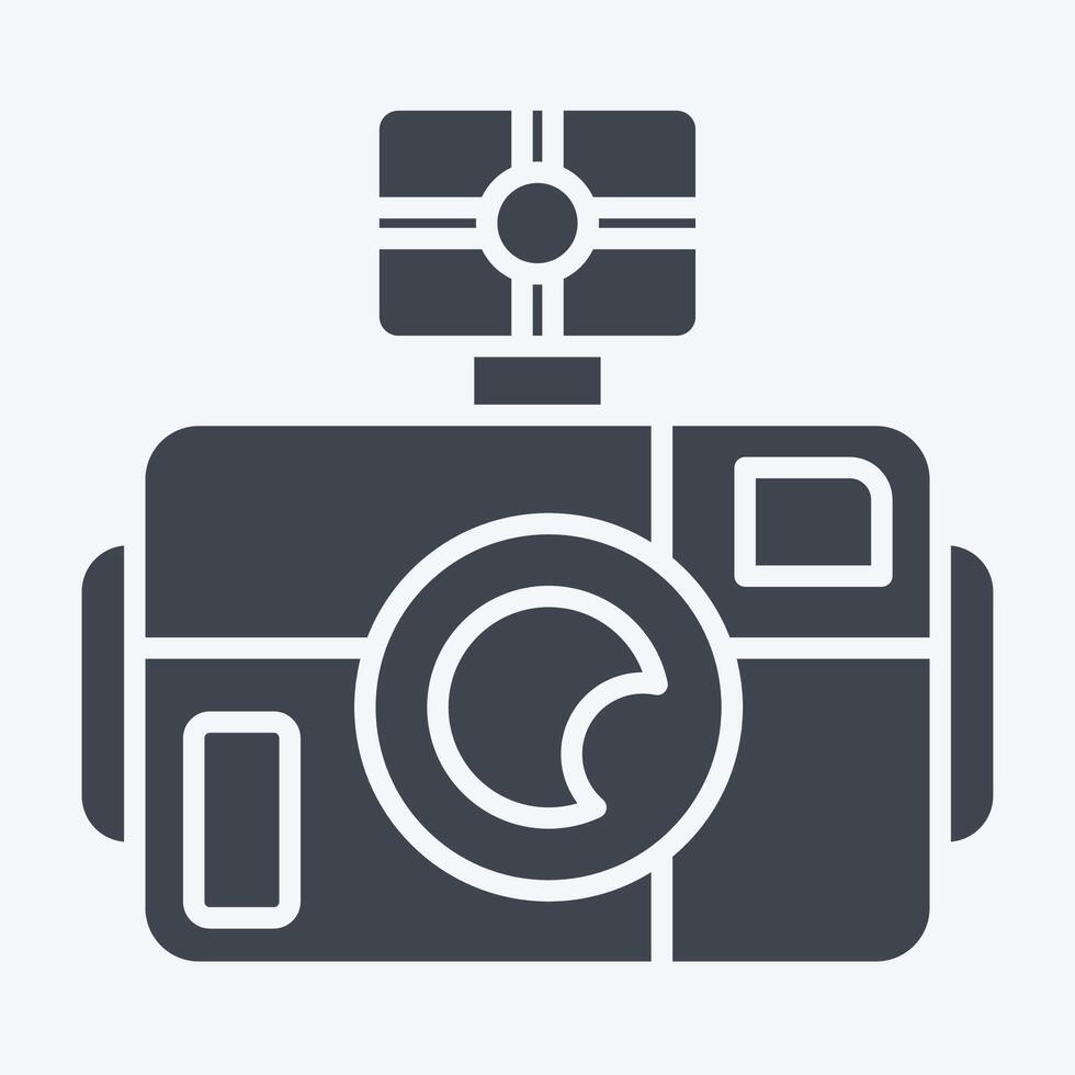 Icon Photo Camera Diving. related to Diving symbol. glyph style. simple design illustration vector