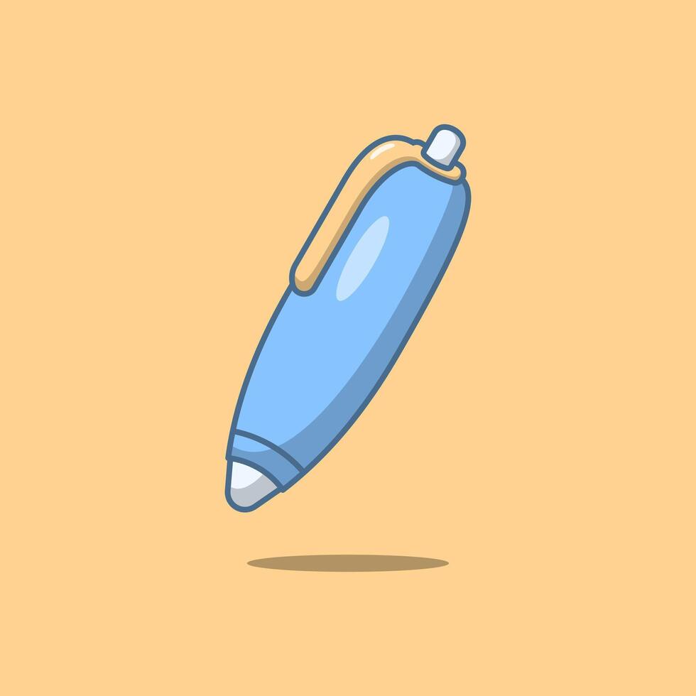 Free vector ballpoint pen. Writing tools, stationery tools. Icon Cartoon Illustration