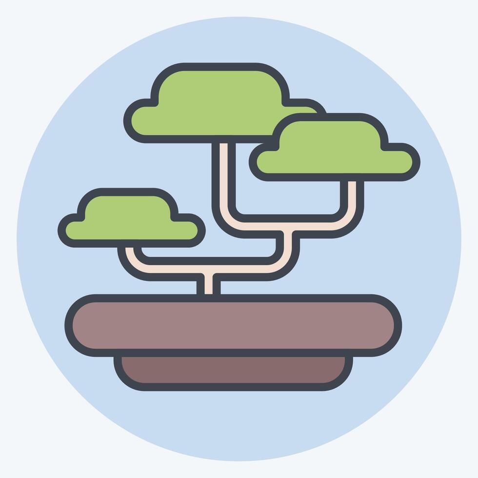 Icon Bonsai. related to Japan symbol. color mate style. simple design illustration. vector