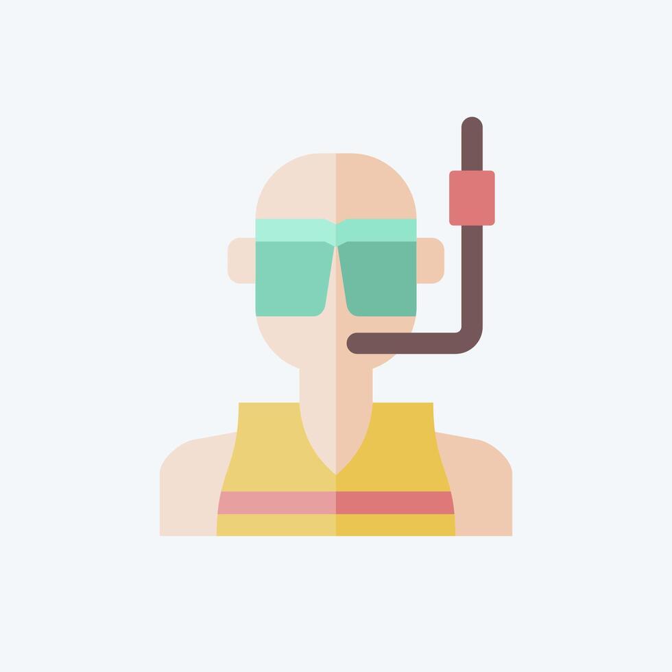 Icon Diving Glasses. related to Diving symbol. flat style. simple design illustration vector