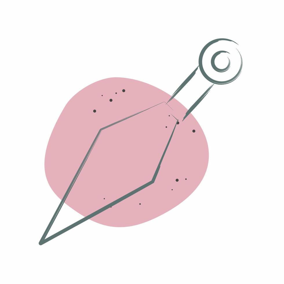 Icon Kunai. related to Japan symbol. Color Spot Style. simple design illustration. vector