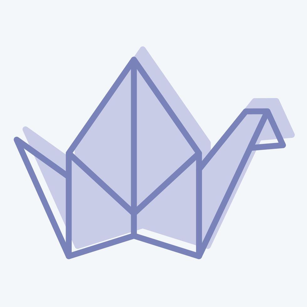 icono origami. relacionado a Japón símbolo. dos tono estilo. sencillo diseño ilustración. vector