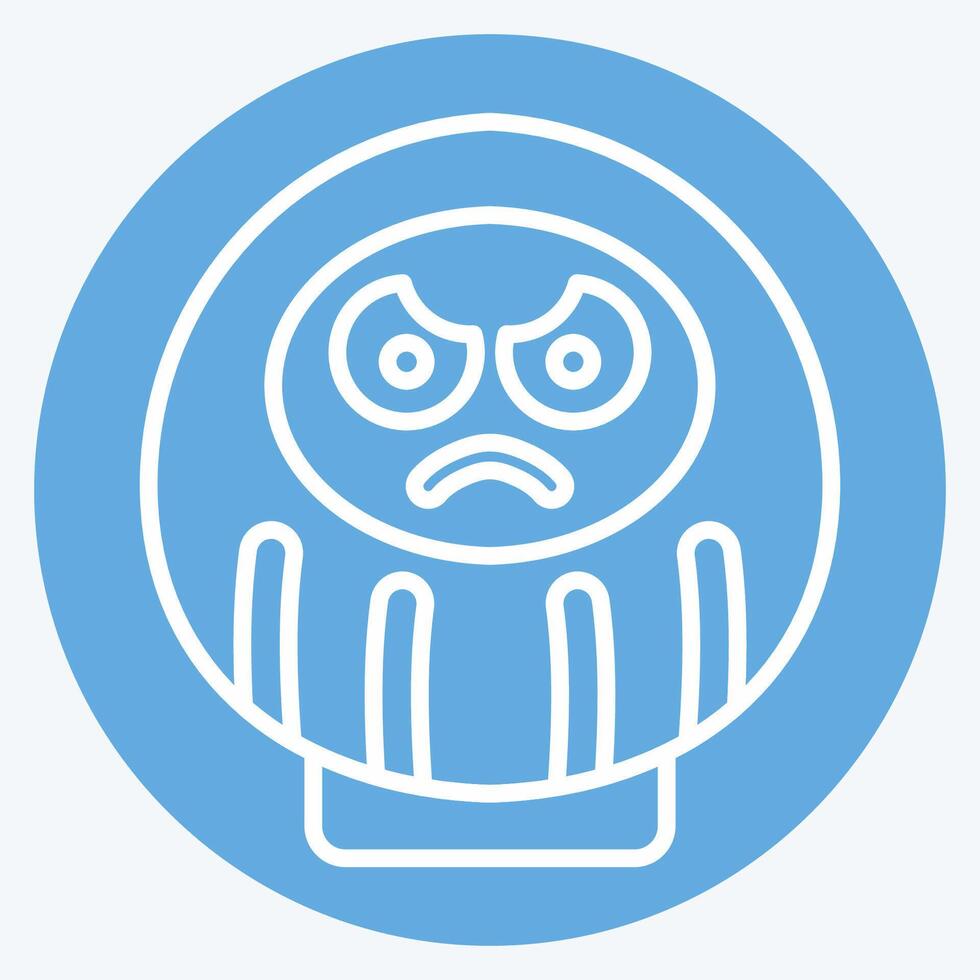 Icon Daruma. related to Japan symbol. blue eyes style. simple design illustration. vector