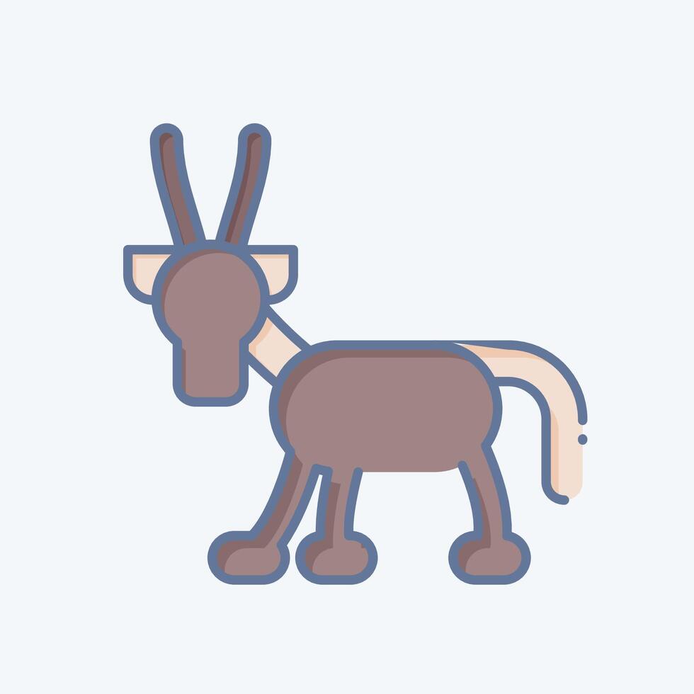 Icon Arabian Oryx. related to Qatar symbol. doodle style. simple design illustration. vector