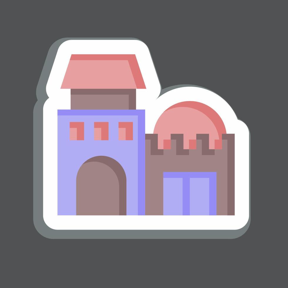 pegatina árabe casa. relacionado a Katar símbolo. sencillo diseño ilustración. vector