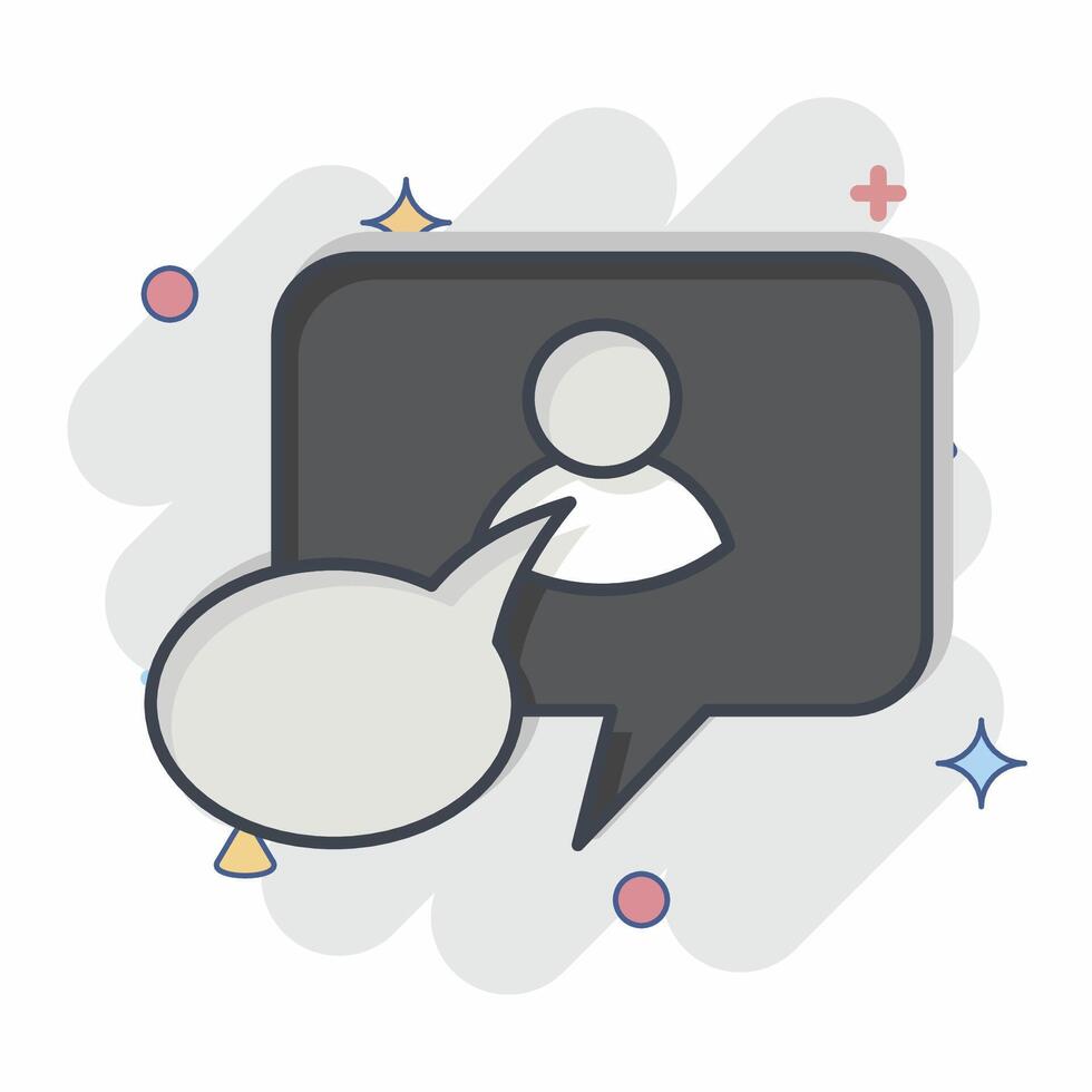 Icon Social 2. related to Social Network symbol. comic style. simple design illustration vector