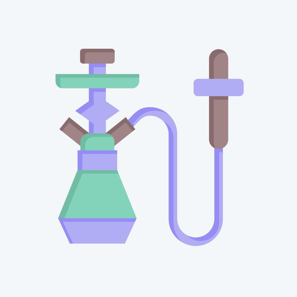 Icon Hookah. related to Qatar symbol. flat style. simple design illustration. vector