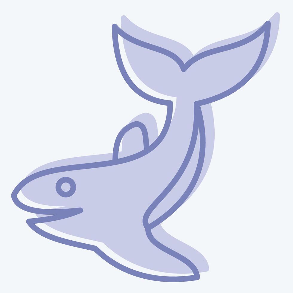 icono ballena. relacionado a buceo símbolo. dos tono estilo. sencillo diseño ilustración vector