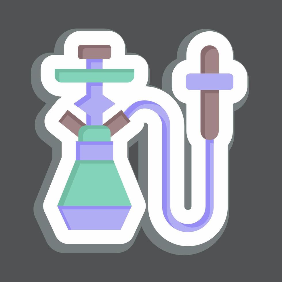 Sticker Hookah. related to Qatar symbol. simple design illustration. vector