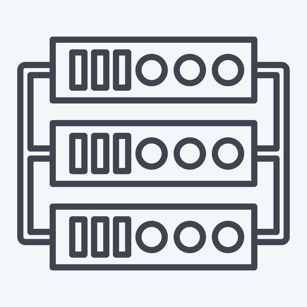 Icon Server. related to Social Network symbol. line style. simple design illustration vector