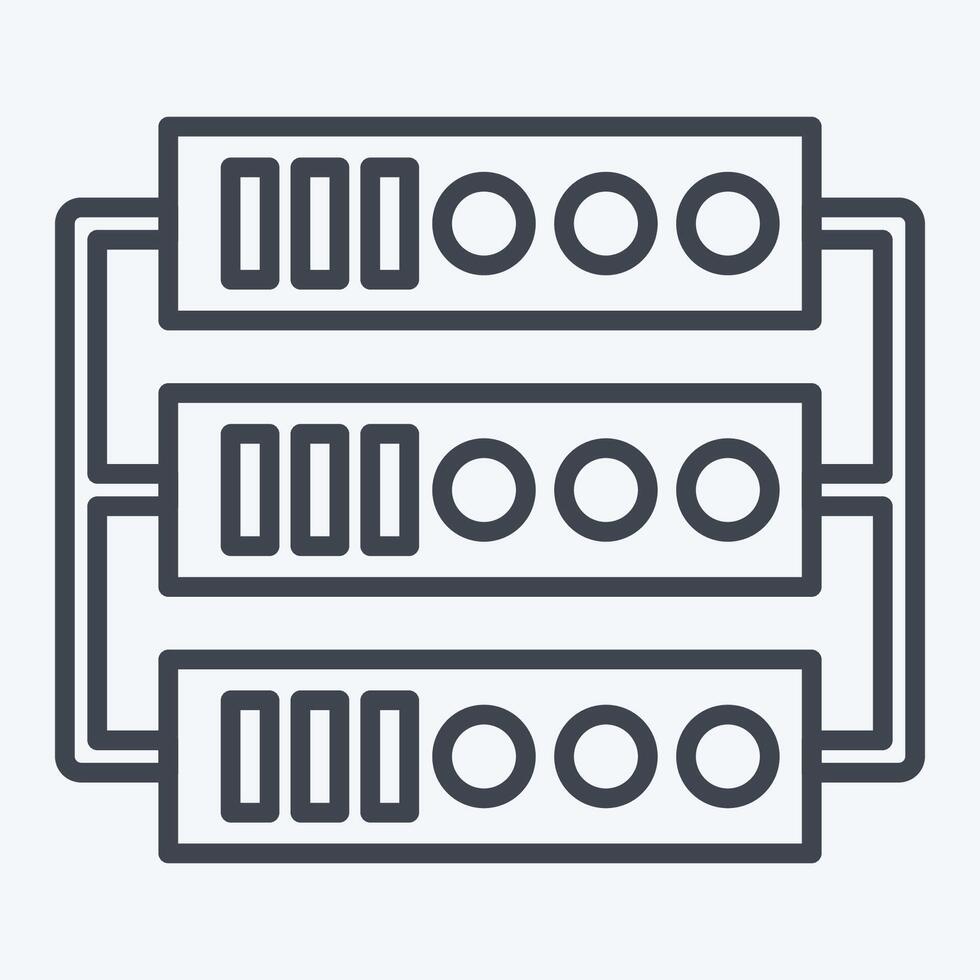 Icon Server. related to Social Network symbol. line style. simple design illustration vector