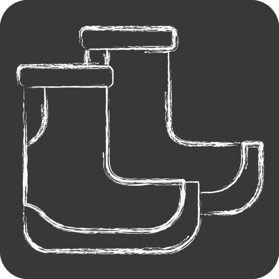 Icon Boots. related to Diving symbol. chalk Style. simple design illustration vector