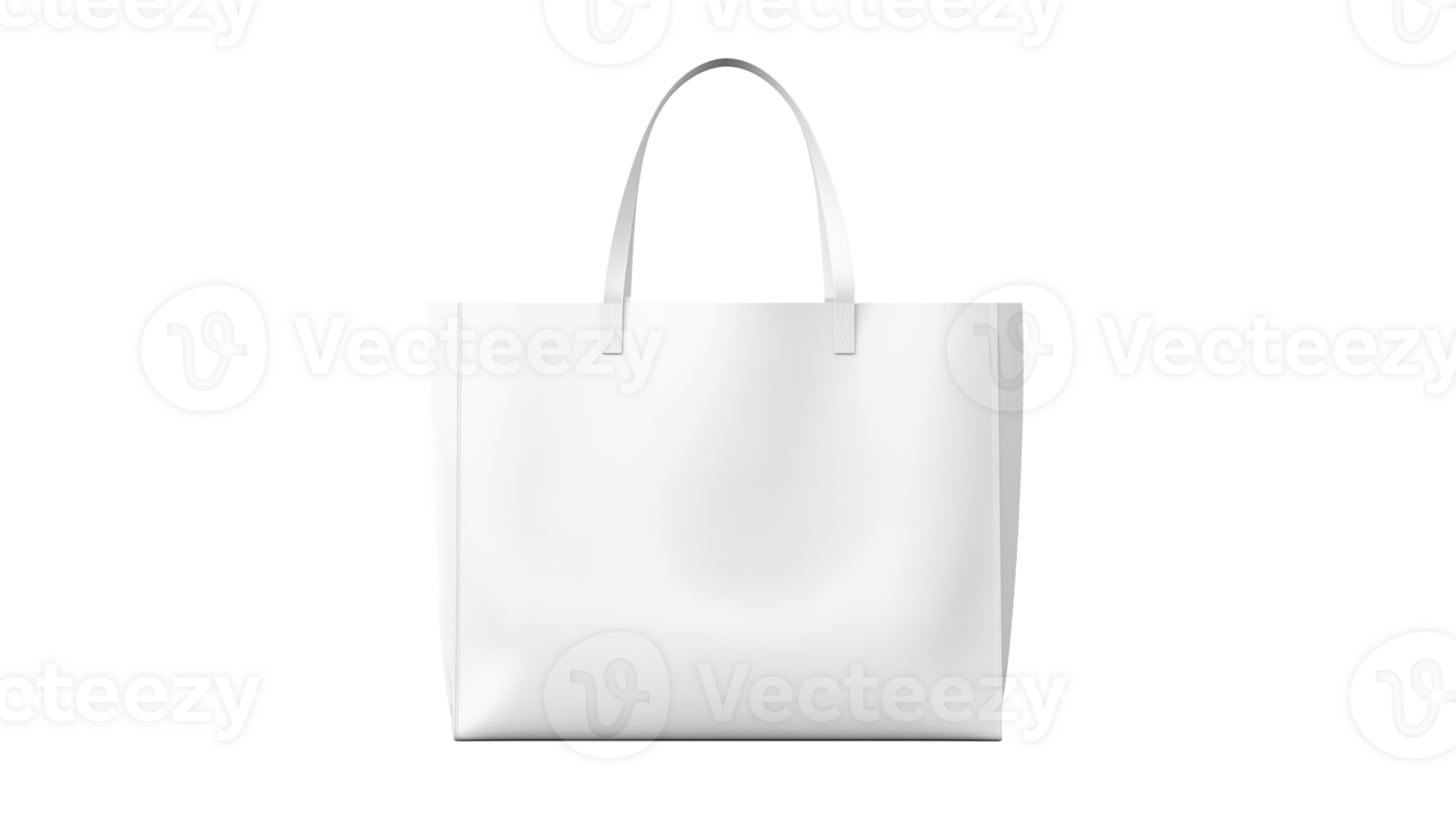 AI generated White shopping bag mockup cut out. Isolated bag mockup on transparent background png