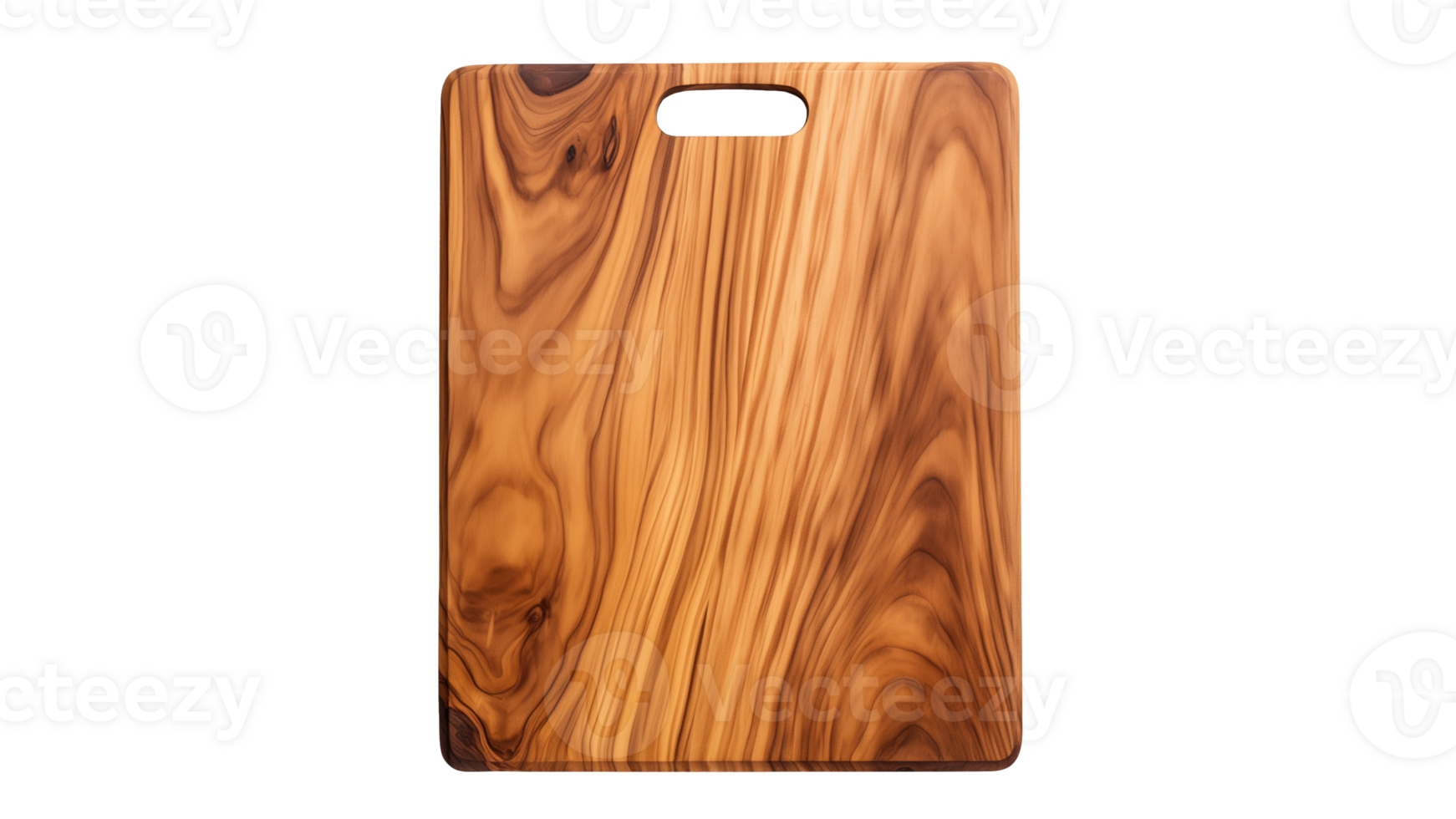 AI generated Cutting board cut out. Wooden isolated kitchen cutting board on transparent background png