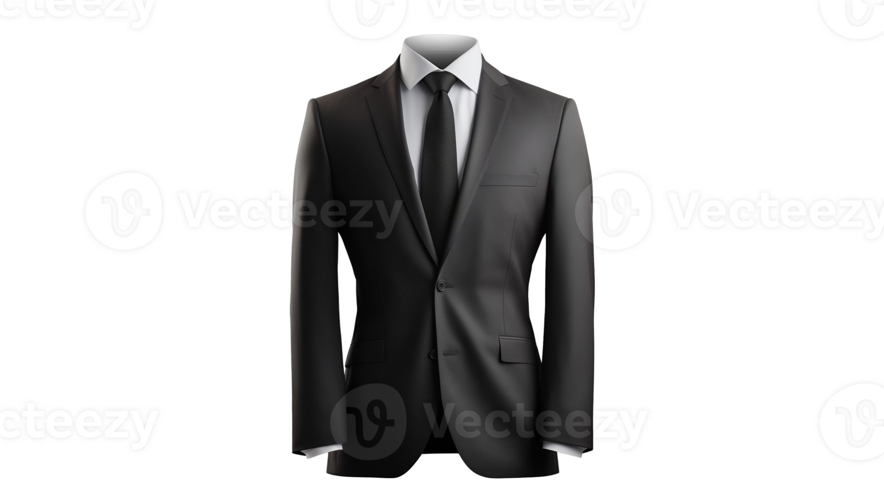 AI generated Business suit in front view cut out. Isolated business suit on transparent background png