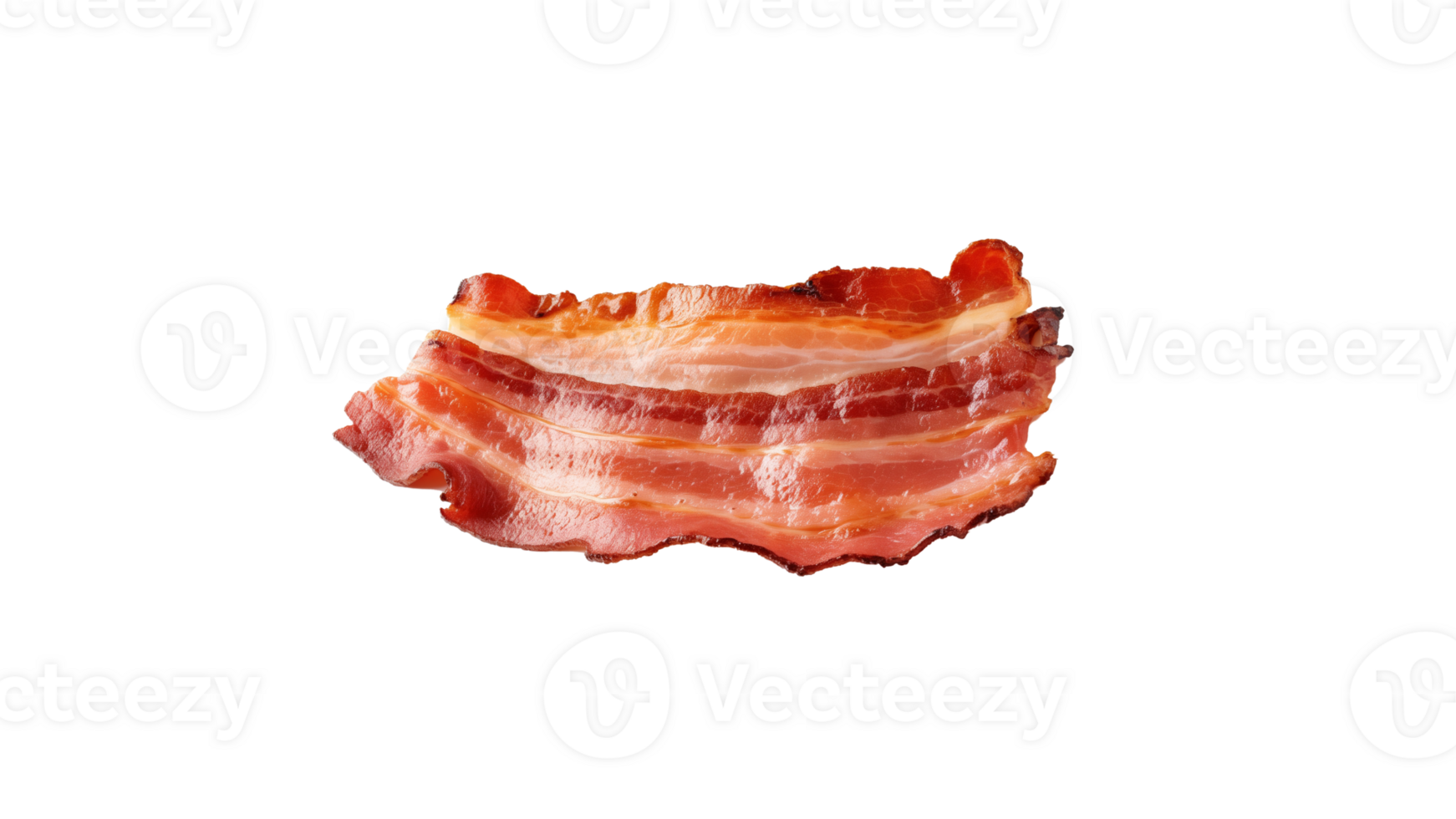 AI generated Fried bacon cut out. Isolated fried bacon on transparent background png