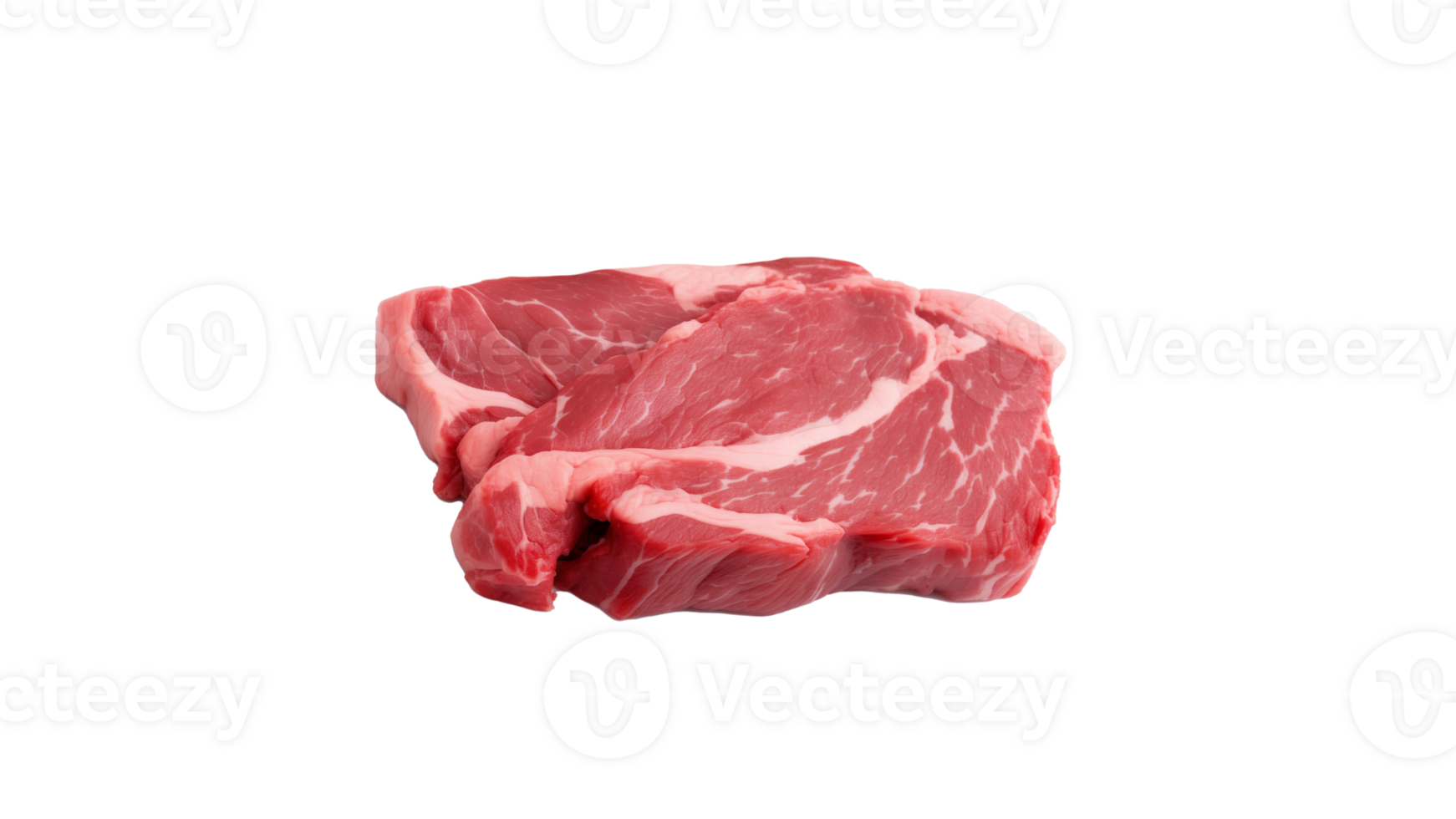 AI generated Piece of raw meat cut out. Isolated steak meat on transparent background png