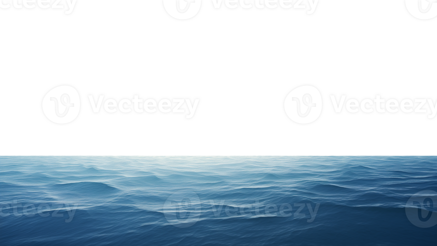 AI generated Ocean with transparent sky. Isolated ocean with cut out sky png