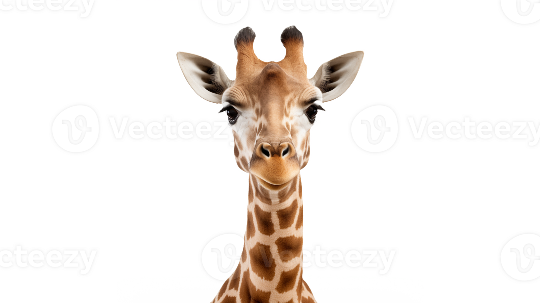 AI generated Giraffe animal cut out. Isolated giraffe animal on transparent background png