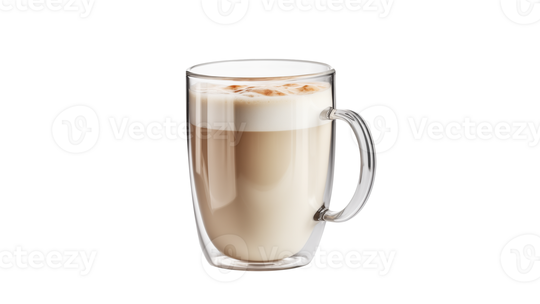 AI generated Mug of latte cut out. Transparent cup of coffee cutout png