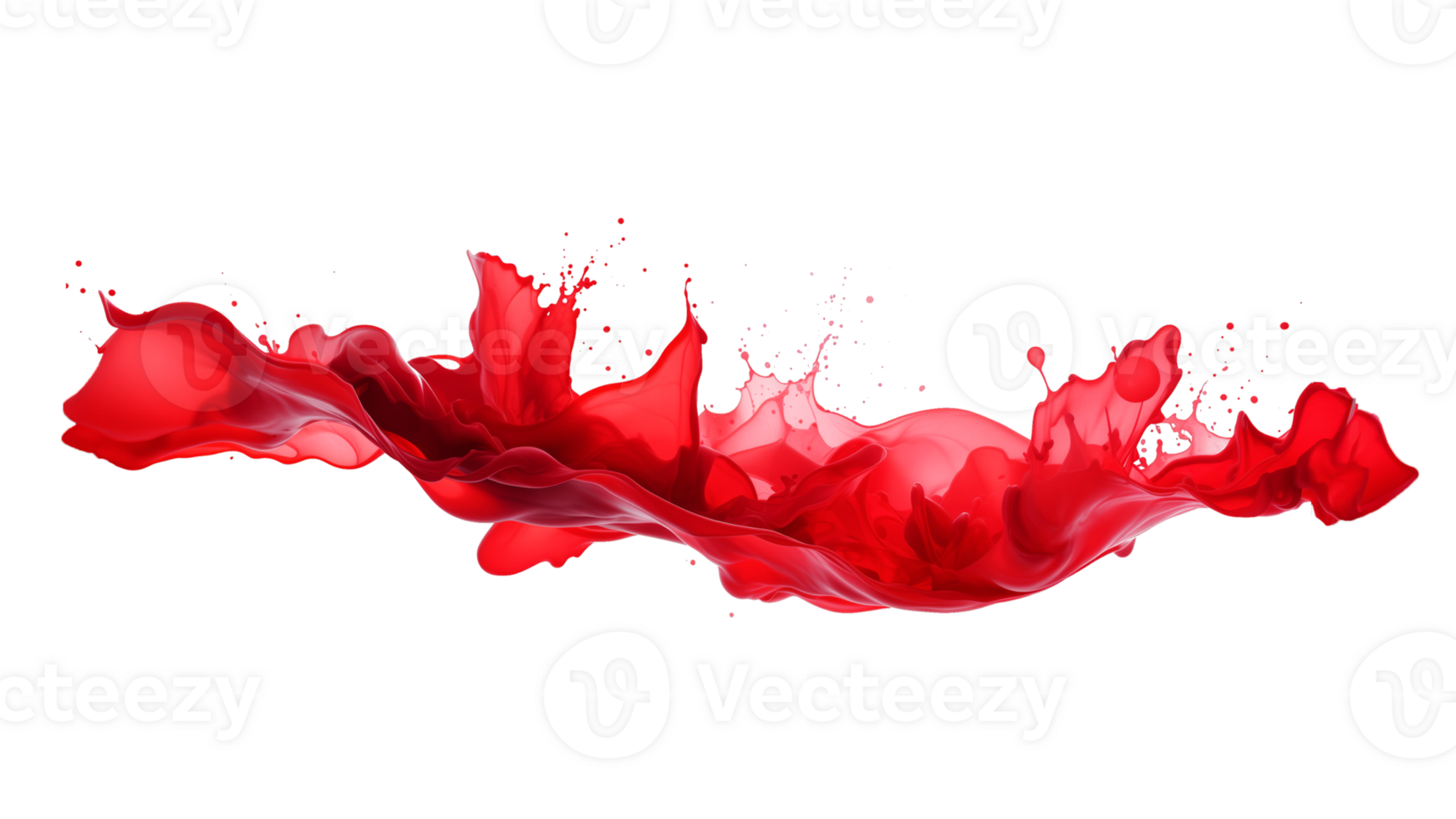 AI generated Splash of red paint cut out. Splash of red water on transparent background png