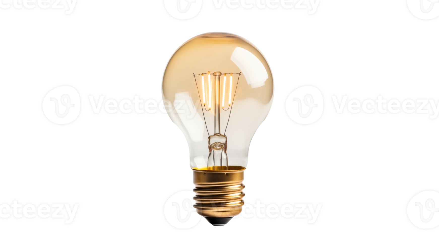AI generated Lightbulb cut out. Transparent light bulb. Lightbulb on transparent background png