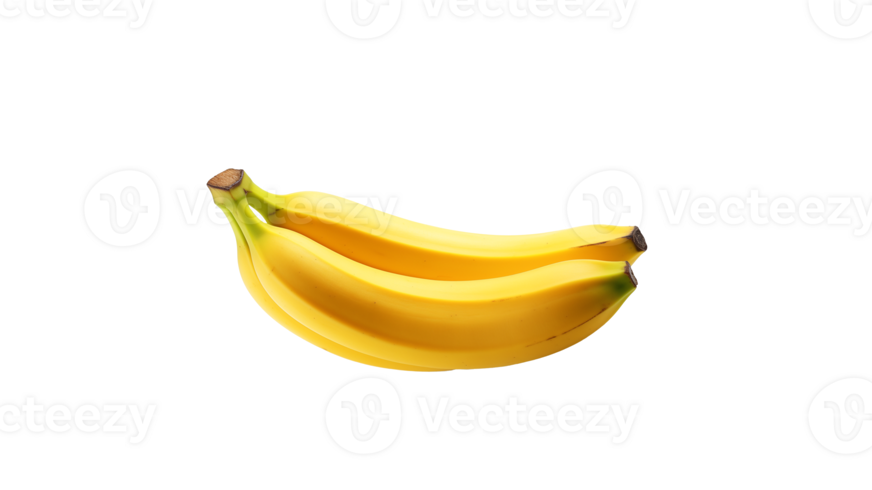 AI generated Isolated banana cut out. Yellow banana fruit on transparent background png