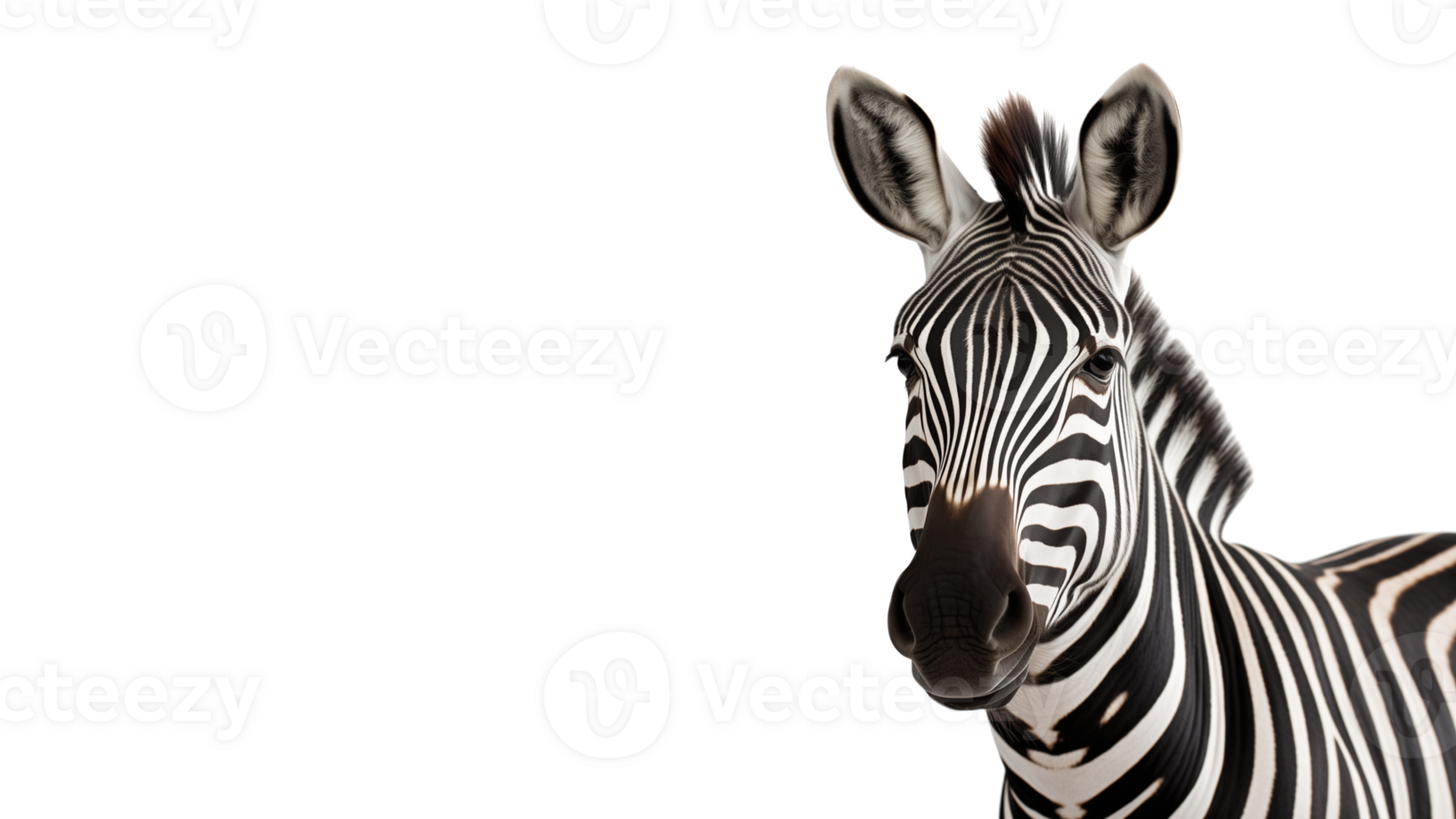 AI generated Zebra animal cut out. Isolated zebra animal on transparent background png