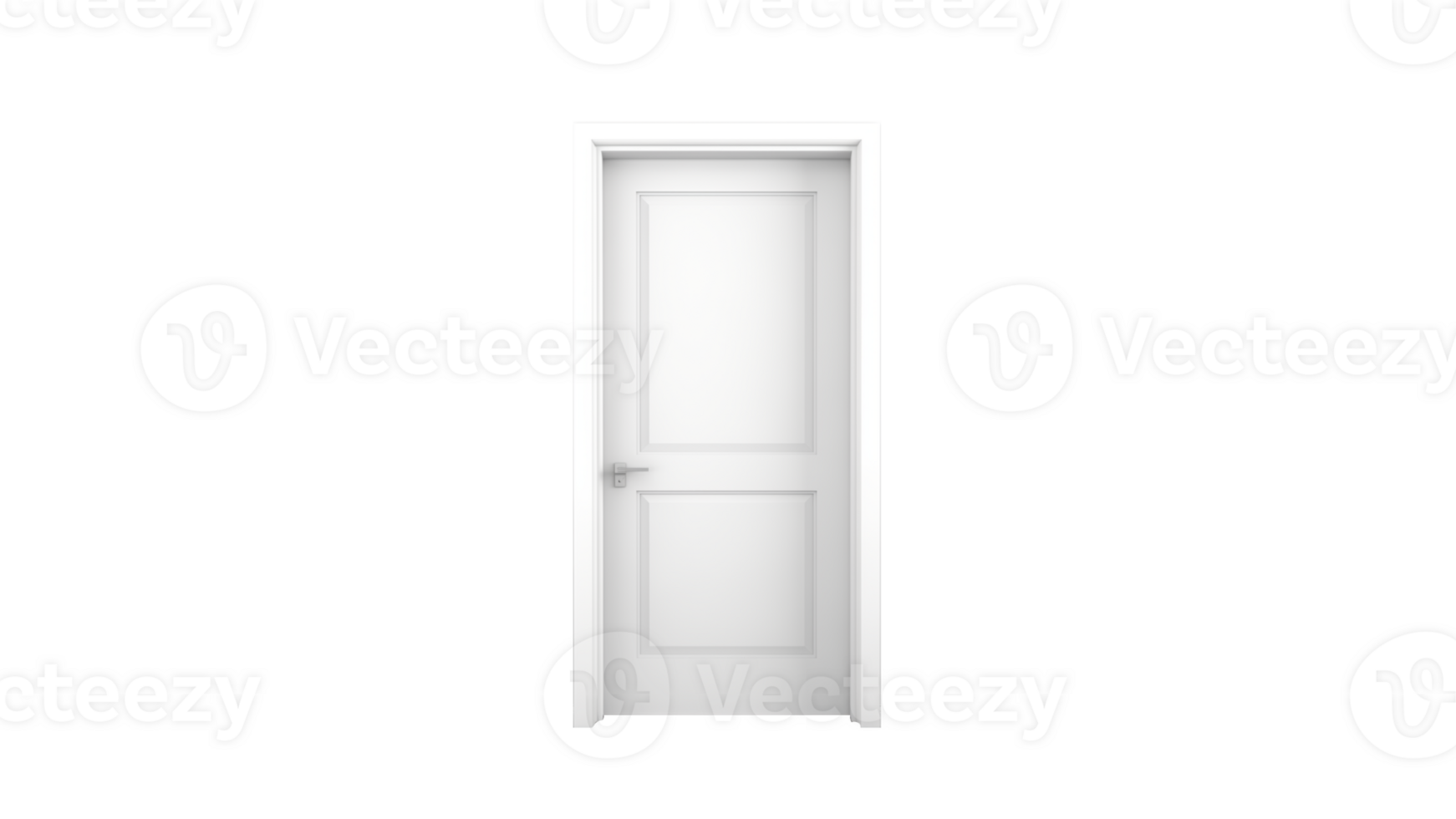 AI generated White room door cut out. Isolated white door on transparent background png
