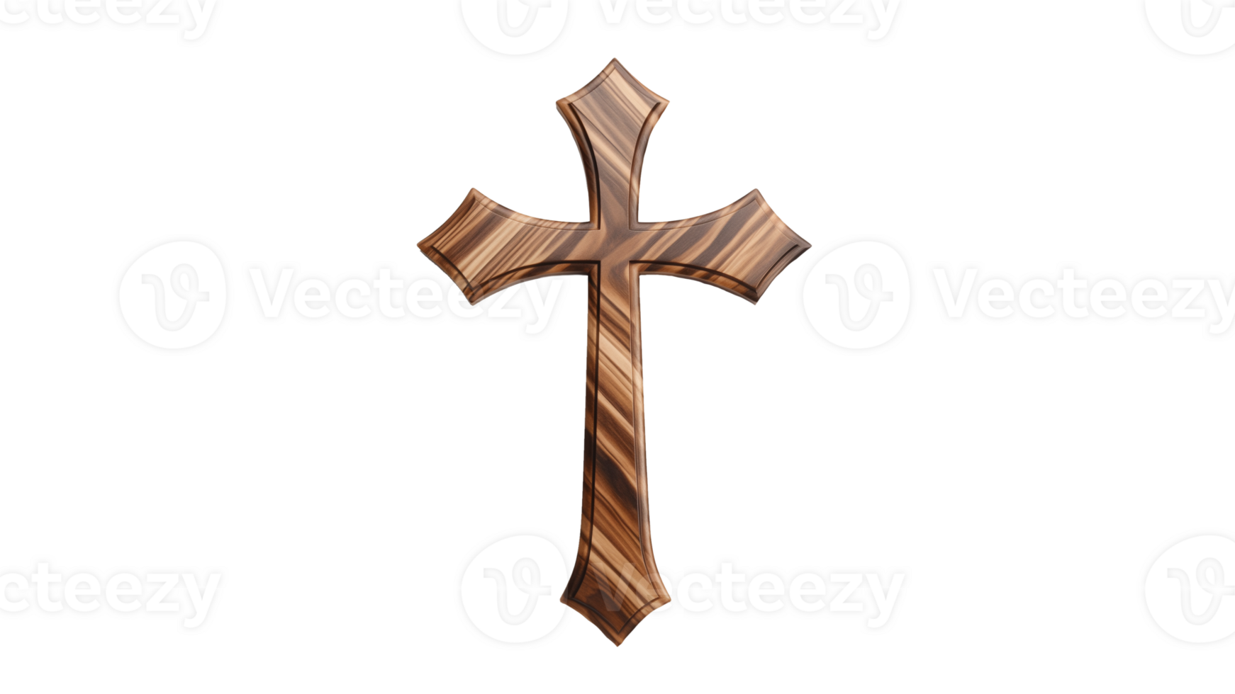 AI generated Wooden cross cut out. Retro cross on transparent background. Jesus cross cut out png
