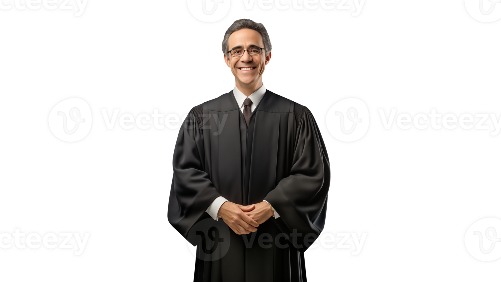 AI generated Happy lawyer cut out. Smiling lawyer man middle age on transparent background png