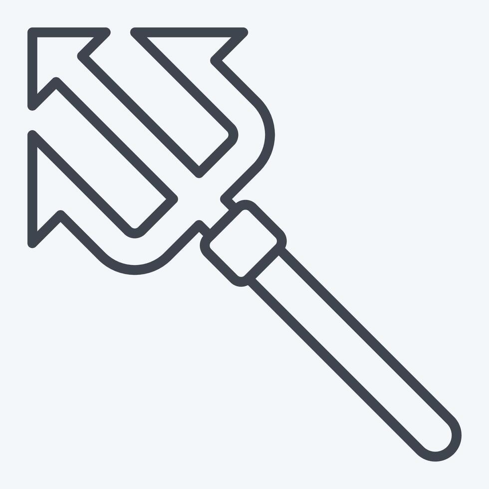 Icon Trident. related to Diving symbol. line style. simple design illustration vector