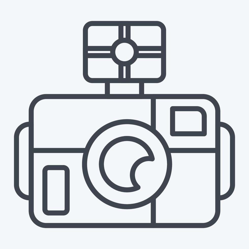 Icon Photo Camera Diving. related to Diving symbol. line style. simple design illustration vector