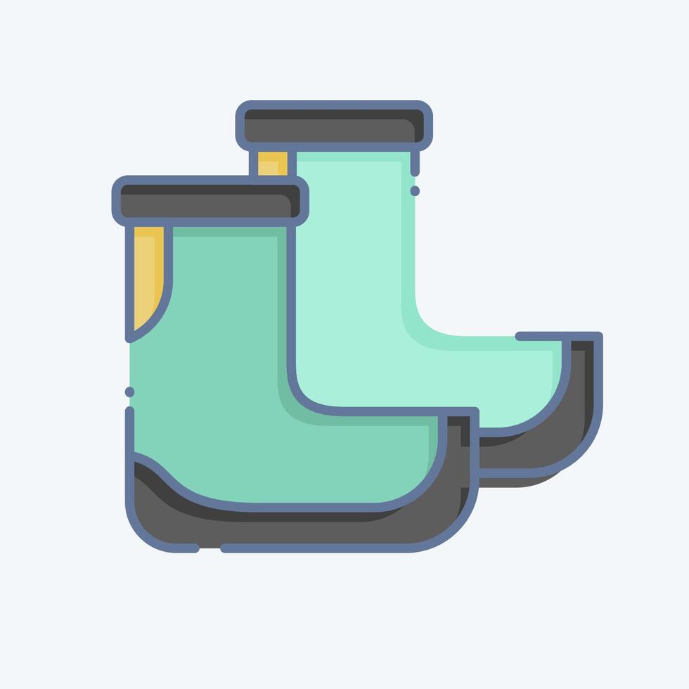 Icon Boots. related to Diving symbol. doodle style. simple design illustration vector