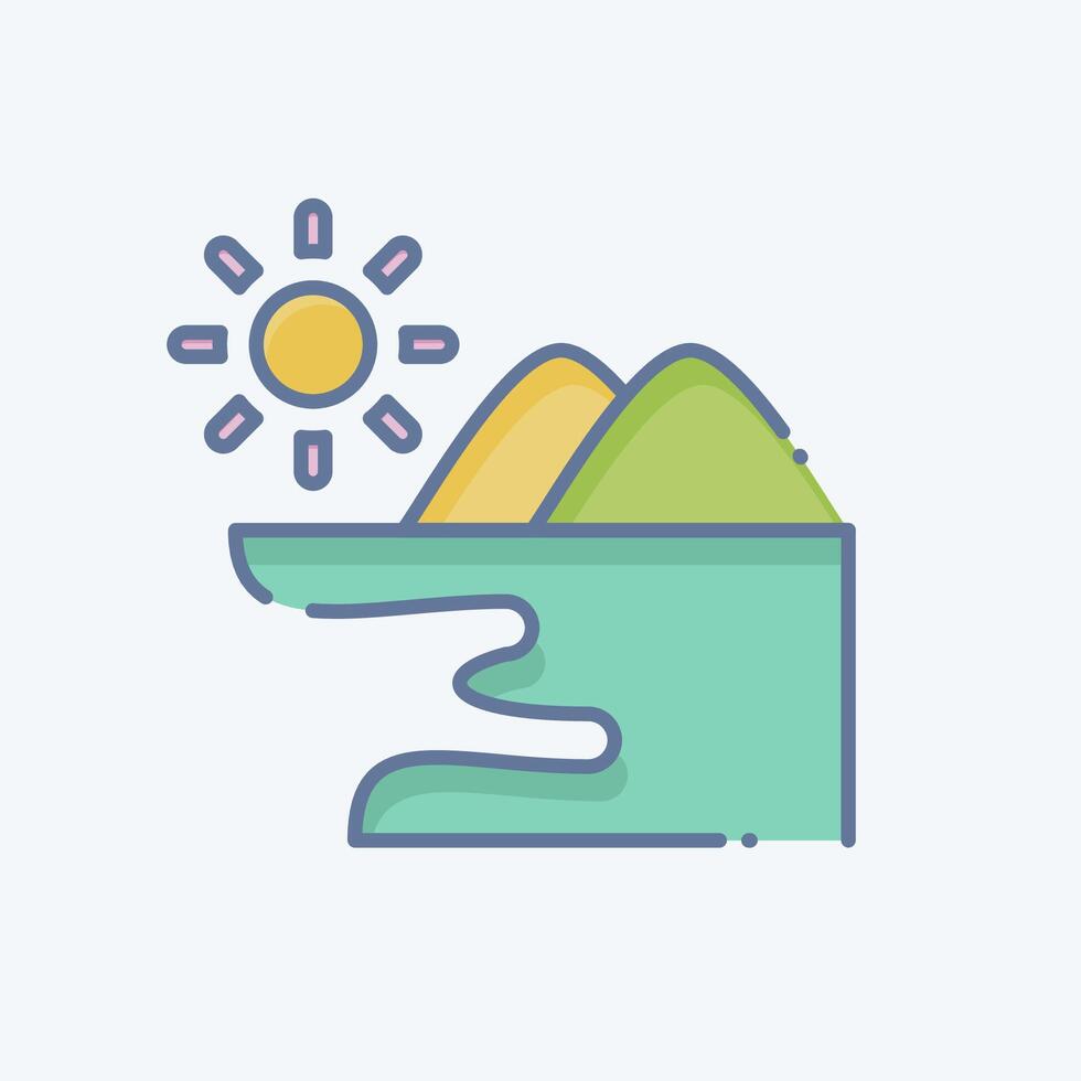 Icon Sea. related to Diving symbol. doodle style. simple design illustration vector