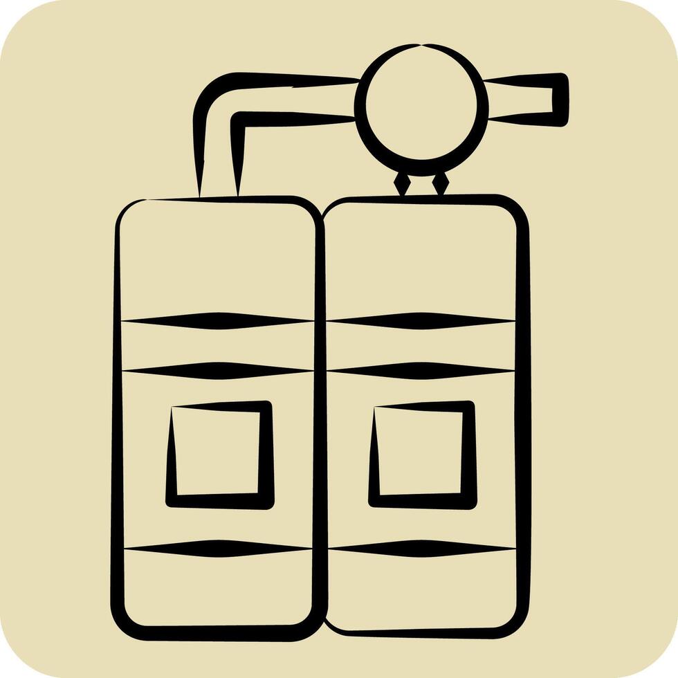 Icon Diving Oxygen Tank. related to Diving symbol. hand drawn style. simple design illustration vector