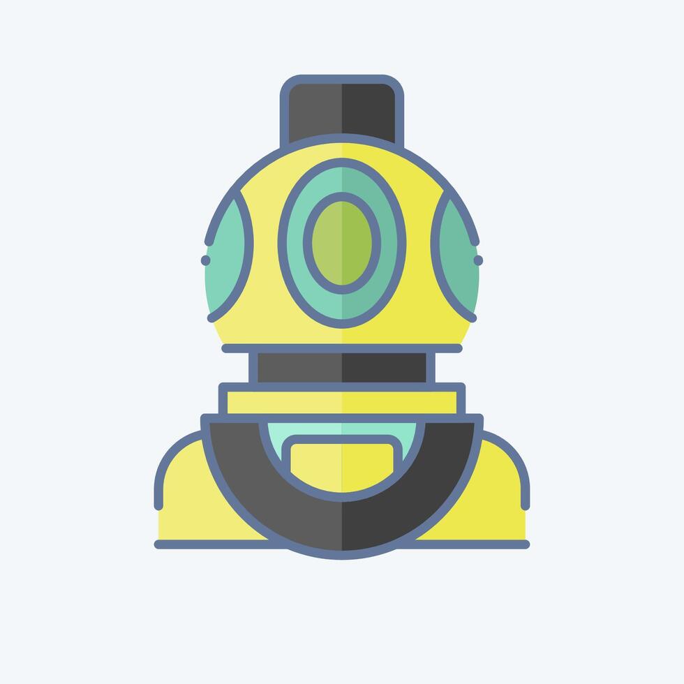 Icon Diving Helmet. related to Diving symbol. doodle style. simple design illustration vector