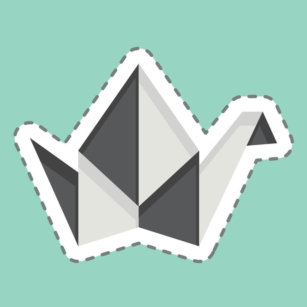 Sticker line cut Origami. related to Japan symbol. simple design illustration. vector