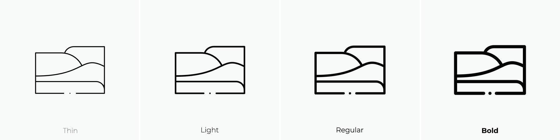 oasis icono. delgado, luz, regular y negrita estilo diseño aislado en blanco antecedentes vector