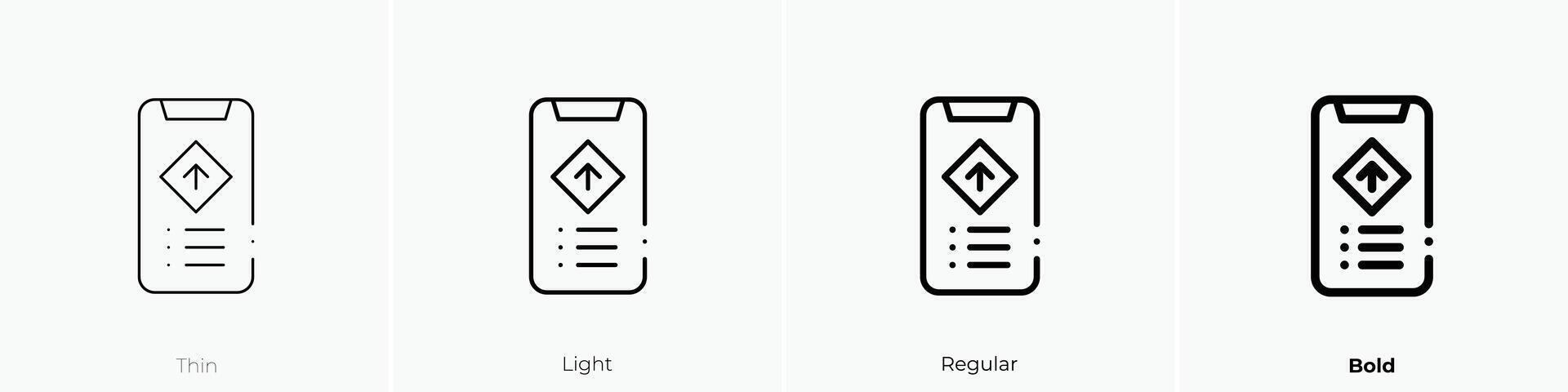 en línea prueba icono. delgado, luz, regular y negrita estilo diseño aislado en blanco antecedentes vector