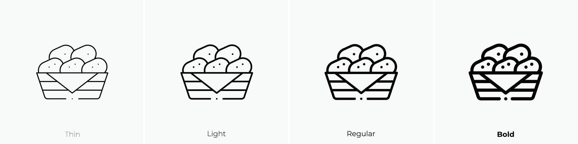 nuggets icon. Thin, Light, Regular And Bold style design isolated on white background vector