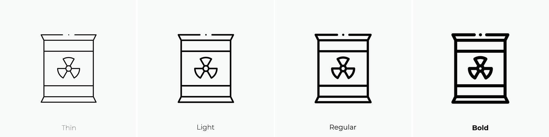 nuclear icono. delgado, luz, regular y negrita estilo diseño aislado en blanco antecedentes vector