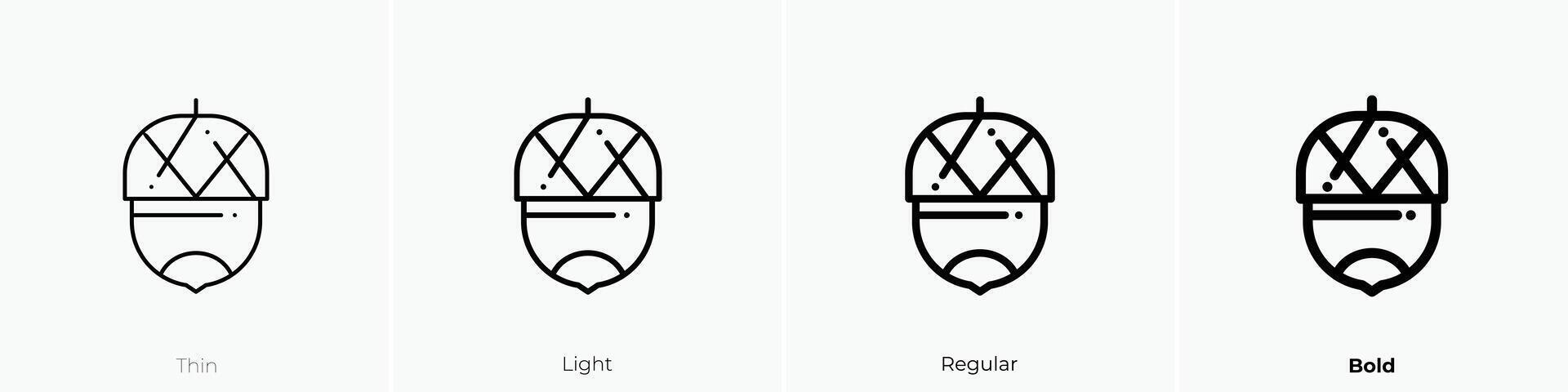 nuez icono. delgado, luz, regular y negrita estilo diseño aislado en blanco antecedentes vector