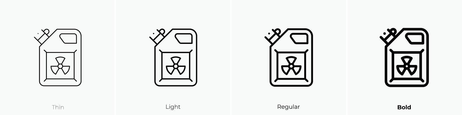 nuclear icono. delgado, luz, regular y negrita estilo diseño aislado en blanco antecedentes vector