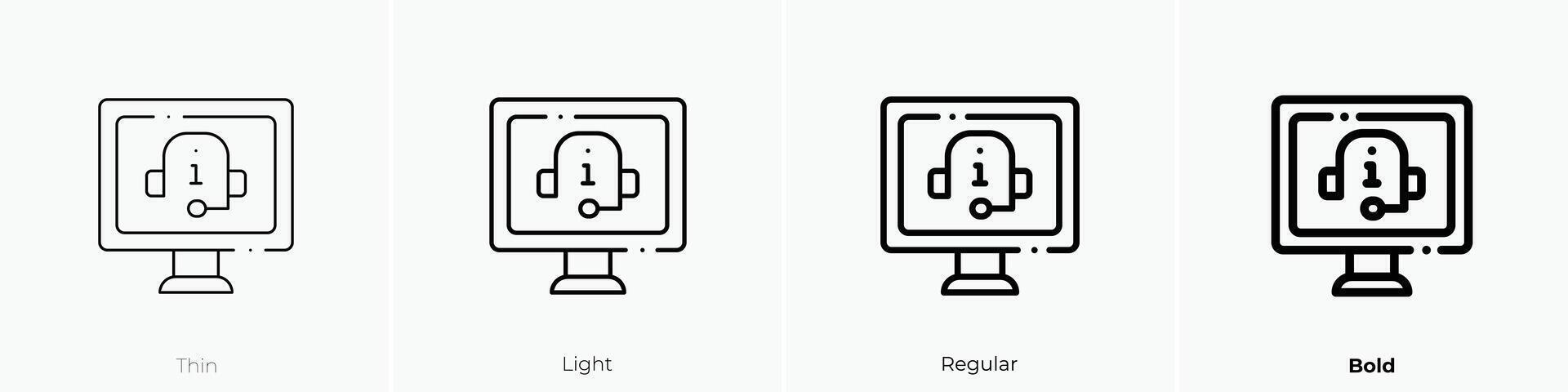 en línea apoyo icono. delgado, luz, regular y negrita estilo diseño aislado en blanco antecedentes vector