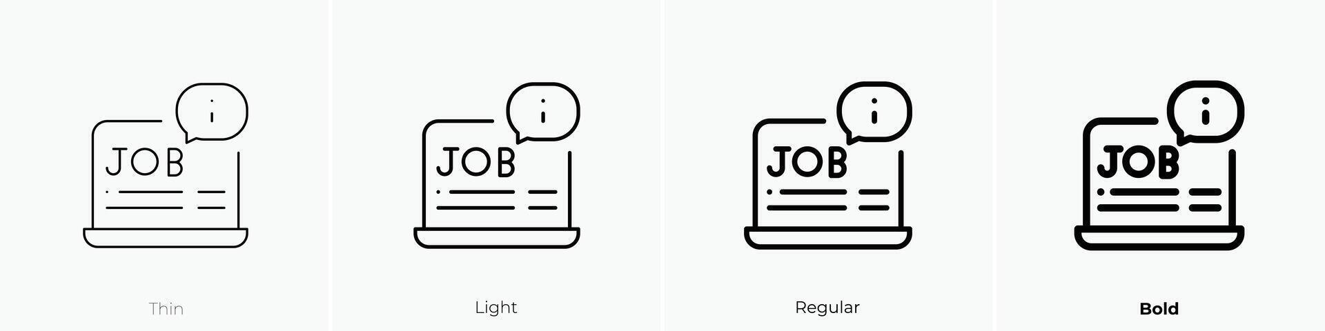 notification icon. Thin, Light, Regular And Bold style design isolated on white background vector